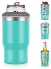 4 i 1 boks & flaskeisolator i rustfritt stål - 400ml - toveislokk - SUS-isolert bokskjøler, ølflaskeholder - Lys Blå thumbnail