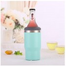 4 i 1 boks & flaskeisolator i rustfritt stål - 400ml - toveislokk - SUS-isolert bokskjøler, ølflaskeholder - Lys Blå thumbnail