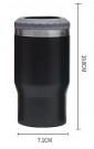 4 i 1 boks & flaskeisolator i rustfritt stål - 400ml - toveislokk - SUS-isolert bokskjøler, ølflaskeholder - Farge Svart thumbnail