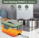 Elektrisk lunsjboks laget av rustfritt stål 1,8L - Hjemmebruk, Bil, Lastebil, Kontor, Skole. For jobb og hverdag. thumbnail