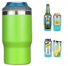 4 i 1 boks & flaskeisolator i rustfritt stål - 400ml - toveislokk - SUS-isolert bokskjøler, ølflaskeholder - Farge Grønn thumbnail