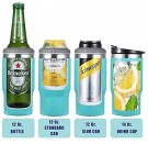 4 i 1 boks & flaskeisolator i rustfritt stål - 400ml - toveislokk - SUS-isolert bokskjøler, ølflaskeholder - Farge Azure thumbnail