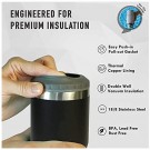 4 i 1 boks & flaskeisolator i rustfritt stål - 400ml - toveislokk - SUS-isolert bokskjøler, ølflaskeholder - Farge Svart thumbnail