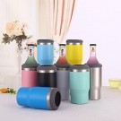 4 i 1 boks & flaskeisolator i rustfritt stål - 400ml - toveislokk - SUS-isolert bokskjøler, ølflaskeholder - Farge Azure thumbnail