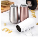 200ml champagneglass i rustfritt stål med lokk - Dobbeltveggisolert - Perfekt for vin, drinker, champagne thumbnail
