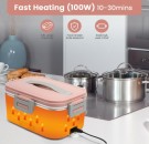 Elektrisk lunsjboks laget av rustfritt stål 1,8L - Hjemmebruk, Bil, Lastebil, Kontor, Skole. For jobb og hverdag. thumbnail