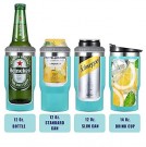 4 i 1 boks & flaskeisolator i rustfritt stål - 400ml - toveislokk - SUS-isolert bokskjøler, ølflaskeholder - Hvit thumbnail