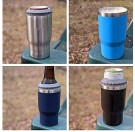 4 i 1 boks & flaskeisolator i rustfritt stål - 400ml - toveislokk - SUS-isolert bokskjøler, ølflaskeholder - Rød thumbnail