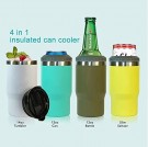 4 i 1 boks & flaskeisolator i rustfritt stål - 400ml - toveislokk - SUS-isolert bokskjøler, ølflaskeholder - Farge Azure thumbnail