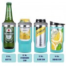 4 i 1 boks & flaskeisolator i rustfritt stål - 400ml - toveislokk - SUS-isolert bokskjøler, ølflaskeholder - Farge Azure thumbnail