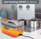 Elektrisk lunsjboks laget av rustfritt stål 1,8L - Hjemmebruk, Bil, Lastebil, Kontor, Skole. For jobb og hverdag. thumbnail