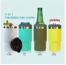 4 i 1 boks & flaskeisolator i rustfritt stål - 400ml - toveislokk - SUS-isolert bokskjøler, ølflaskeholder - Lys Blå thumbnail