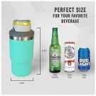 4 i 1 boks & flaskeisolator i rustfritt stål - 400ml - toveislokk - SUS-isolert bokskjøler, ølflaskeholder - Lys Blå thumbnail