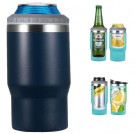 4 i 1 boks & flaskeisolator i rustfritt stål - 400ml - toveislokk - SUS-isolert bokskjøler, ølflaskeholder - Mørk blå thumbnail