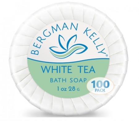 25 X 28g Rund Bar Såpe - White Tea - Ideell for AirBnB - Pakkeløsning