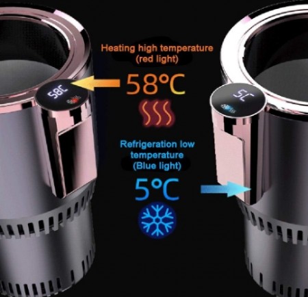 Smart koppholder - Varme & kulde - Farger: Svart & Lilla Gull