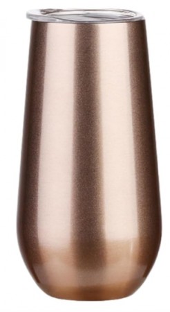 200ml champagneglass i rustfritt stål med lokk - Dobbeltveggisolert - Perfekt for vin, drinker, champagne